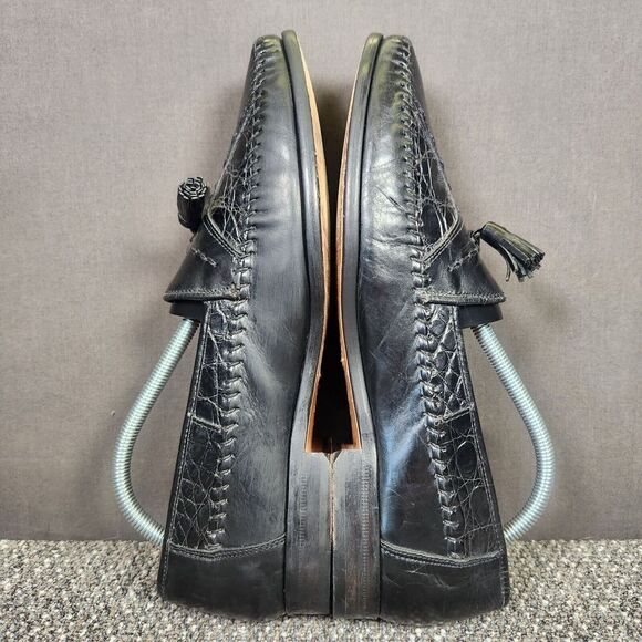 Sandro Moscoloni Tassel Loafers Men Sz 10.5 AA Narrow Genuine Crocodile Leather main image 8
